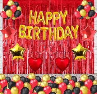 Juratical Real Store Solid Happy Birthday Decoration Kit with Metallic Balloons Theme Decoration Balloons Balloon