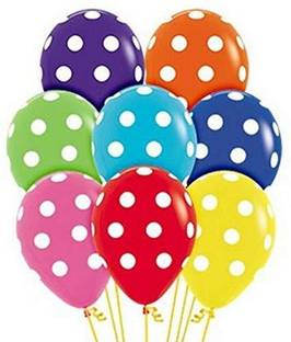 ANVRITI Printed 12 Inch Pack of 20 Multicolor Polka Dot Latex Balloons Balloon