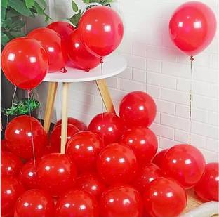 Mosclue Solid Hd/Latex/Metallic 50 Red Balloons For Kids/Adult/Party/Birthday Decorations Balloon