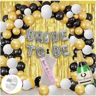MNSA Solid Bride to Be Decoration Set Bridal Shower Decorations Kit with Silver Balloon