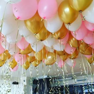 ZYOZI Solid Pink Gold White Mettalic Balloons, 51 Pack 10 Inch Party Balloons Helium Balloon Balloon