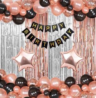 PARTY BREEZE rosegold black happy birthday combo kit set