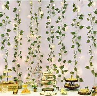 FLIPZONE 12 Artificial Leaf and 2 Led Light for Birthday/Marriage/Haldi/Pooja Decorations