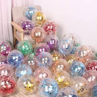 SOI Solid Multicolor Confetti Balloons For Decoration Birthday, Baby Shower, Wedding Party Balloon