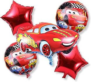 PARTY BREEZE Solid cars theme birthday decorations items combo kit set balloons Balloon