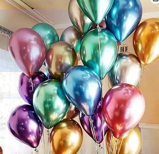 PARTY BREEZE Solid chrome extra shine balloons Birthday Anniversery party decorations Balloon
