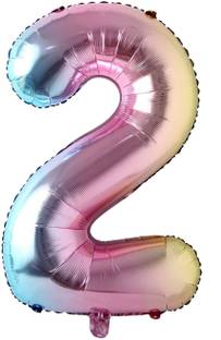 Décor Mantra Solid 2 Two number foil balloon birthday anniversary decoration items for boy girl Balloon