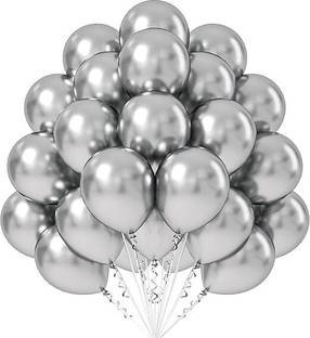 GLIMSYGIVA Solid Chrome Balloon Silver_10Pc Balloon