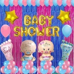 shribalaji Solid Baby Shower Foil Balloon/curtain/BoyGirl Foil/Foot Foil/Star/Matellic Balloon Balloon