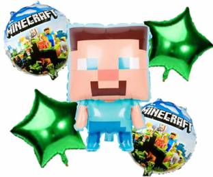 Fun Affairs Printed Minecraft Theme Party Decoration Balloons for Birthday Festivals Events Party Balloon Bouquet