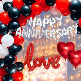 party assets Solid Happy Anniversary Balloons Decoration Kit Balloon