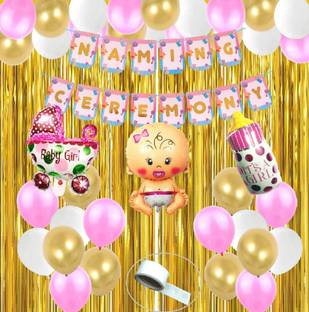 Agk Printed Naming Ceremony Decorations Balloon Item For Baby Girl, Naming Ceremony Banner Balloon