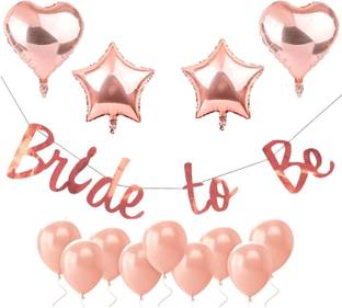 PARTY MIDLINKERZ Solid Bride To Be Theme Decoration Items Kit Combo For Girls & Women, Wife Balloon