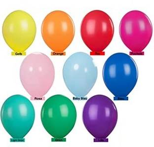 R G ACCESSORIES Solid Blue Green Yellow Red Purple Orange Balloons Garland Decoration Kit Pack Of 50 Balloon