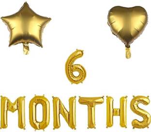 Events Framer Solid 6 Months Balloons, 6 Months Pregnant/One Half Year Birthday Baby Shower Balloon