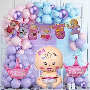 groovy dudz Solid Its My Half Birthday Decorations Set Balloon
