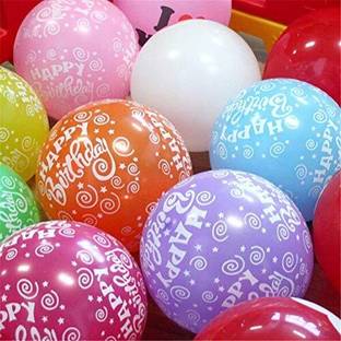 ANVRITI Printed HD "Happy Birthday" Printed Pack of 20 Latex Balloons 12 inches Size Balloon