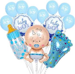 groovy dudz Solid It's A Boy Stork Deluxe Balloons Bouquet Set Balloon