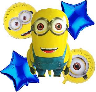 Choice Corner Printed Happy Birthday Minion Kids Birthday Theme Party Decoration Foil Balloons Balloon