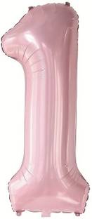 BashNSplash Solid Jumbo XL Size 1 Pastel Pink 32" Number digit numeric Foil Balloon Letter Balloon