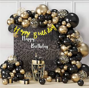 Party N Toyz Solid Happy Birthday Decoration Combo - 50pcs with FREE candles| Decorations Items Set Balloon