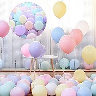 PARTY MIDLINKERZ Solid Pastel Balloon Pack-51 Pieces Birthday For Baby Girls, Baby Shower, Princess Balloon