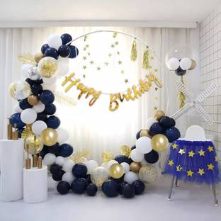 BUC Solid Happy Birthday Decoration Kit Combo Theme Décor | Birthday Decoration Items Set Balloon