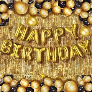 groovy dudz Solid Happy Birthday Banner Decoration Kit - 35Pcs Set (Set of 35) Balloon