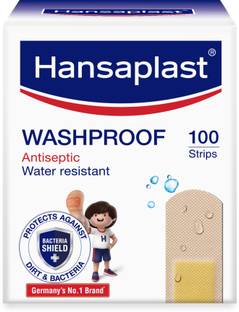 HANSAPLAST Washproof Antiseptic Bandage | For Cuts and Wounds | Paper Box 100 Strips Bandage Protector