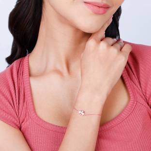 GIVA Sterling Silver Zircon Rhodium Bracelet