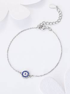 GIVA Sterling Silver Zircon Rhodium Bracelet