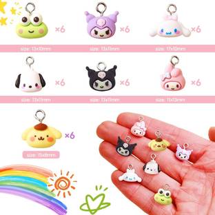sannidhi 42PCS Cute Cartoon Resin Charms for Jewelry Making 3D Mini Charms for DIY Resin Beaded Dangling Charm