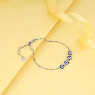 GIVA Sterling Silver Zircon Rhodium Bracelet