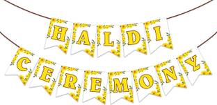 ZYOZI Haldi Ceremony Banner for Haldi Ceremony Haldi Backdrop for Home Bride Banner