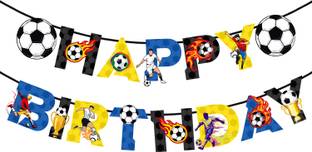 ZYOZI Football Happy Birthday Bunting Banner for Boys Football Party Decoration Banner