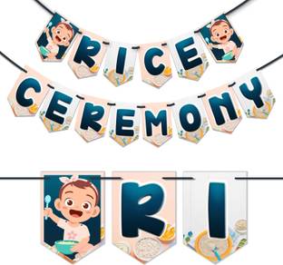 Wobbox Annaprashan Bunting Banner "Rice Ceremony", Annaprashan Party Decoration Banner