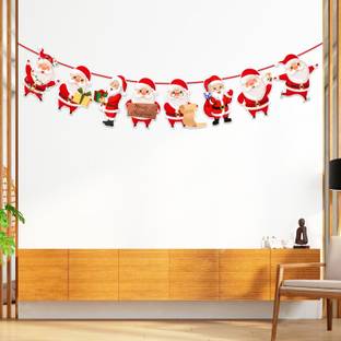 ZYOZI Christmas Decorations Banner, Santa Character Banner for X-Mass Decorations Banner