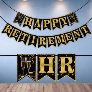 Wobbox Happy Retirement Banner, Retirement Party Banner, Retirement Party Decorations Banner