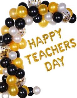 Fotgrin Solid Happy Teachers Day Decoration Balloons, Gift For Teacher (Mix 50 Balloons) Banner
