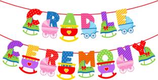 ZYOZI 1 Set Cradle Ceremony Banner,Baby Photoshoot Banner for Cradle Ceremony Banner