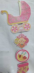 Jemini CRADLE[PRAM]3DBABY SHOWER DECORATION/WALL HANGING/WELCOME BABY COMBO SET Banner