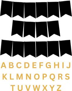 FLICK IN Personalized Name Banner Diy Happy Birthday Black Banner with Name Banner Making Banner