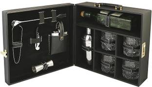 SURFNPICK Premium Bar Set with Leather Case – Portable Bartender Kit 1 - Piece Bar Set