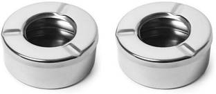 Dynore Stainless Steel Set of 2 Lid ash tray 2 - Piece Bar Set