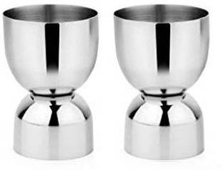 upalabdh 2 PCs Stainless Steel Double side Peg Measure 30 X 60 Jigger Vodka Drink Peg Measure 2 - Piece Bar Set