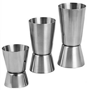 upalabdh Stainless Steel Peg Measure Wine Double Side Shot Glass 25*50 20*40 15*30 ML 3 - Piece Bar Set