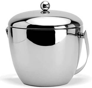 BARDECOR Stainless Steel Ice Bucket with lid | Double Wall Insulated | Shaped | 1 - Piece Bar Set