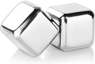 SURFNPICK Pack of 2 Whiskey Stones Wine chillers Reusable Metal ice cubes 2 - Piece Bar Set