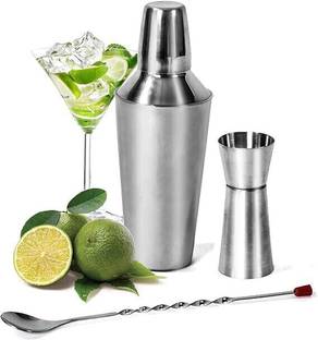 BARDECOR Cocktail Shaker Set – 750 ml Shaker, Peg Measure & Mixing Bar Spoon 3 - Piece Bar Set