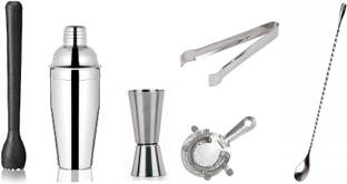 Dynore Stainless Steel 6 Pcs Bartender Martini Kit Set 6 - Piece Bar Set